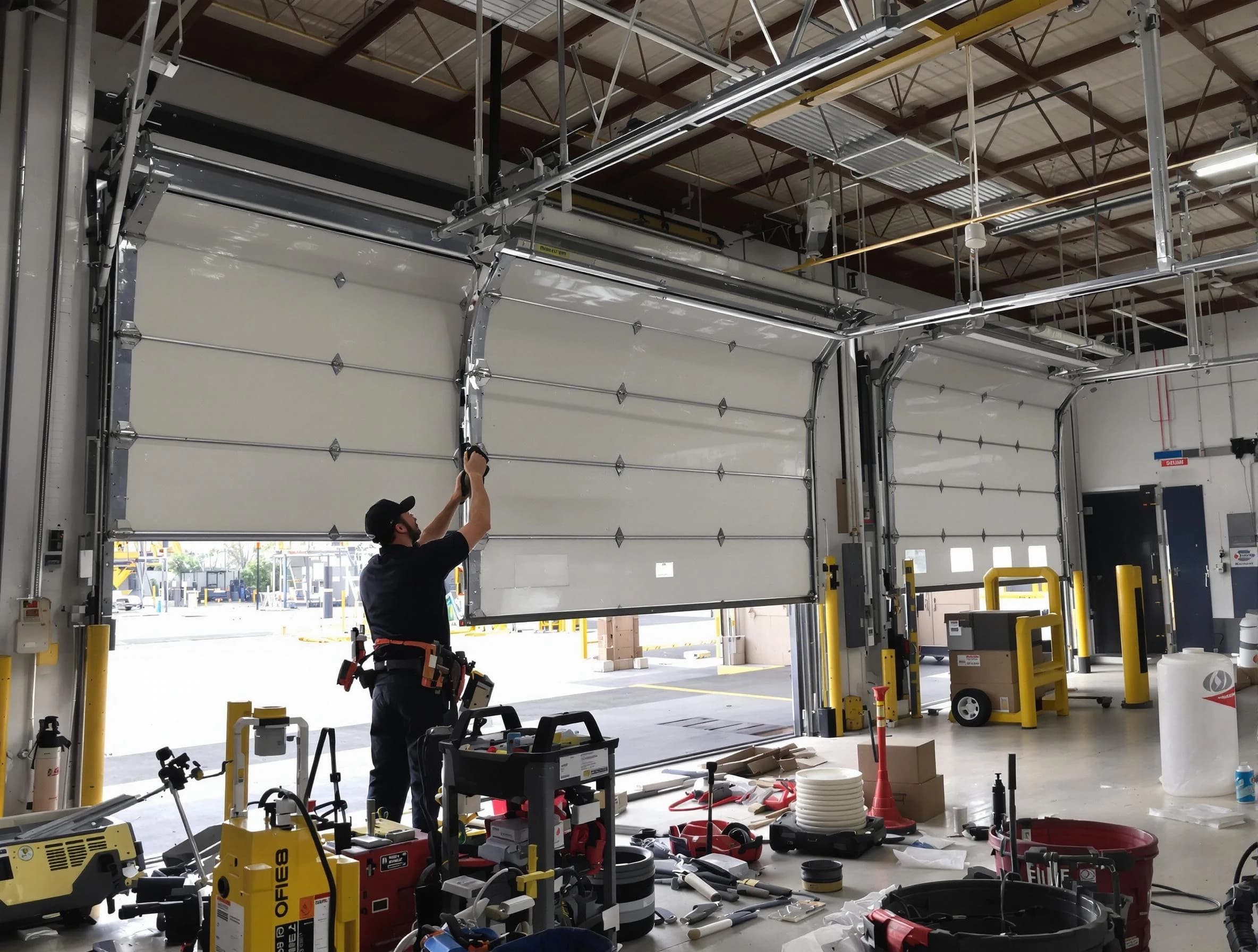 Kaysville Garage Door Repair technician performing commercial garage door repair in Kaysville
