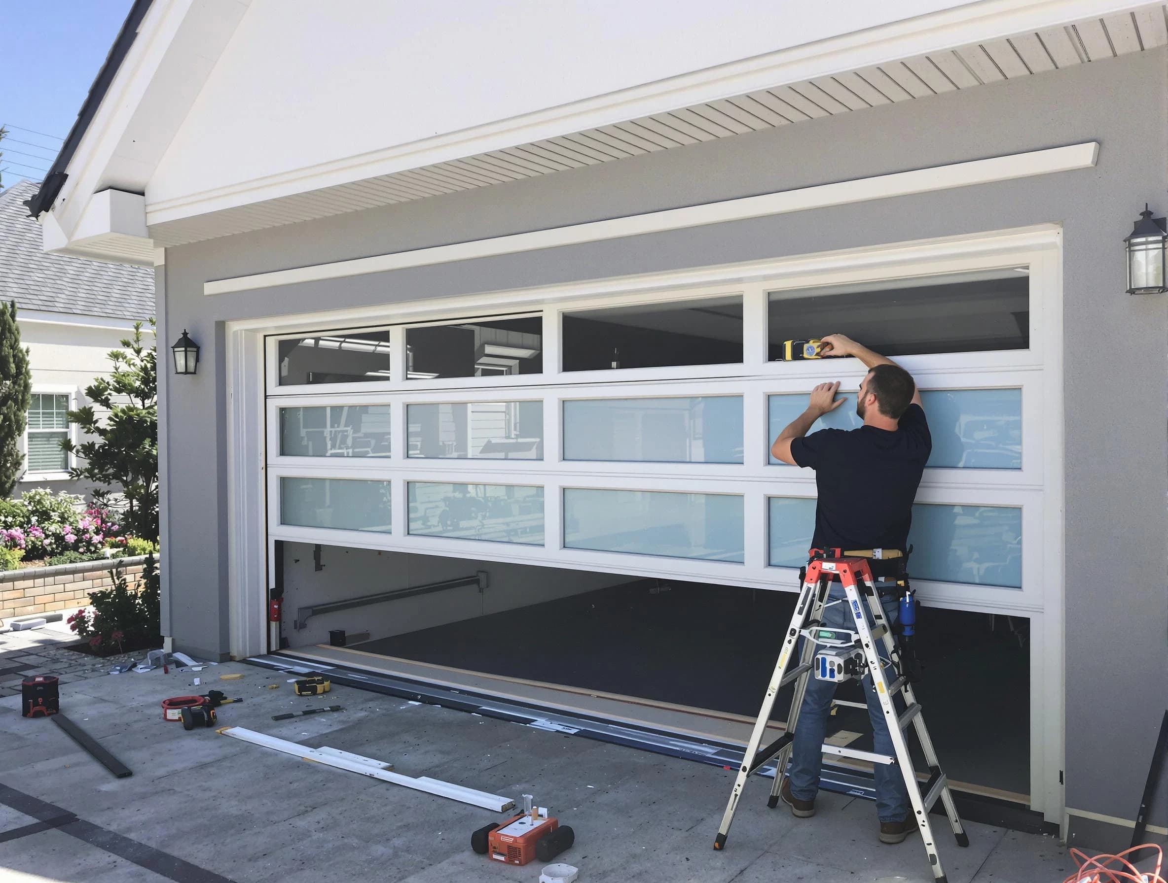 Kaysville Garage Door Repair team performing garage door replacement in Kaysville