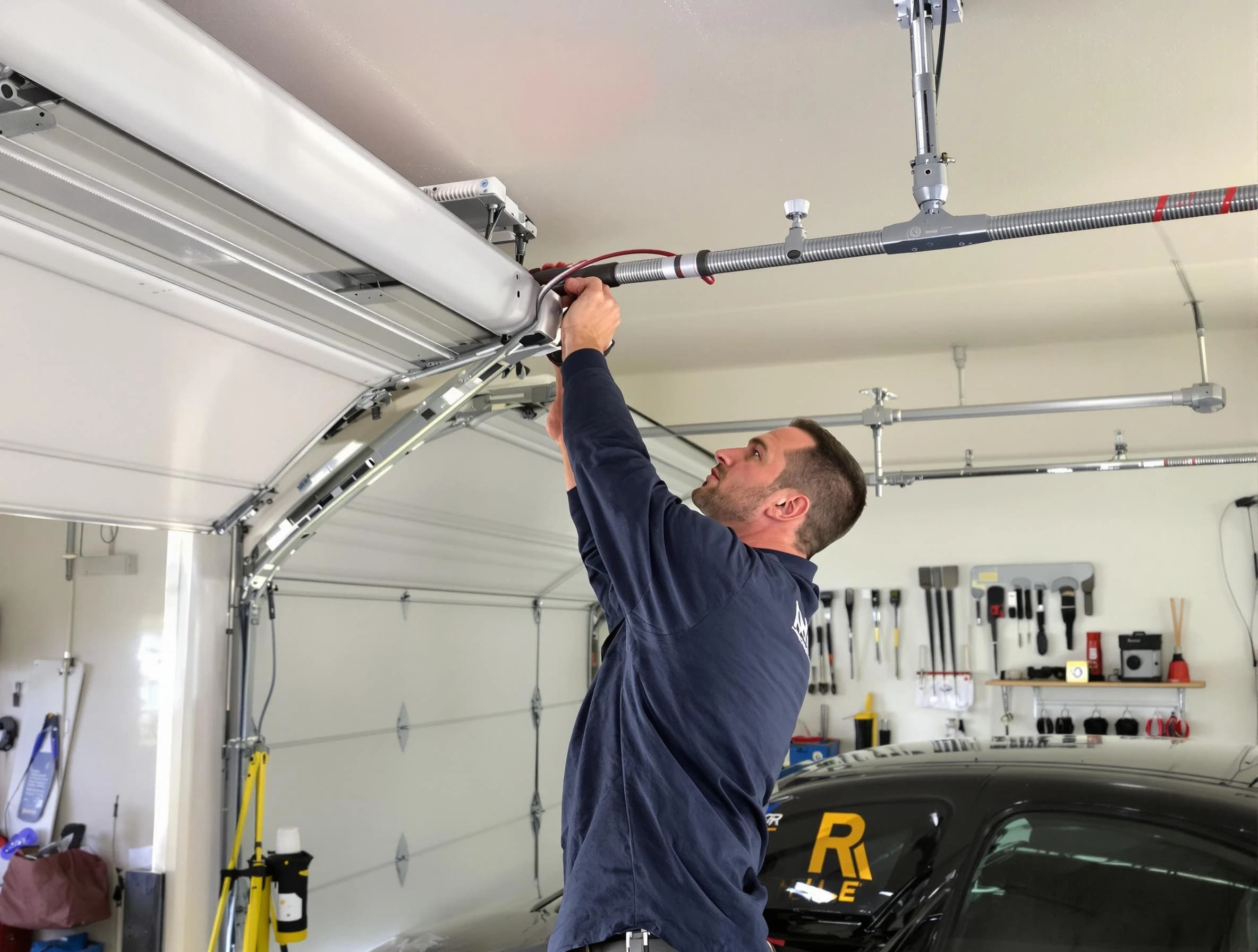 Kaysville Garage Door Repair technician performing garage door cable repair in Kaysville