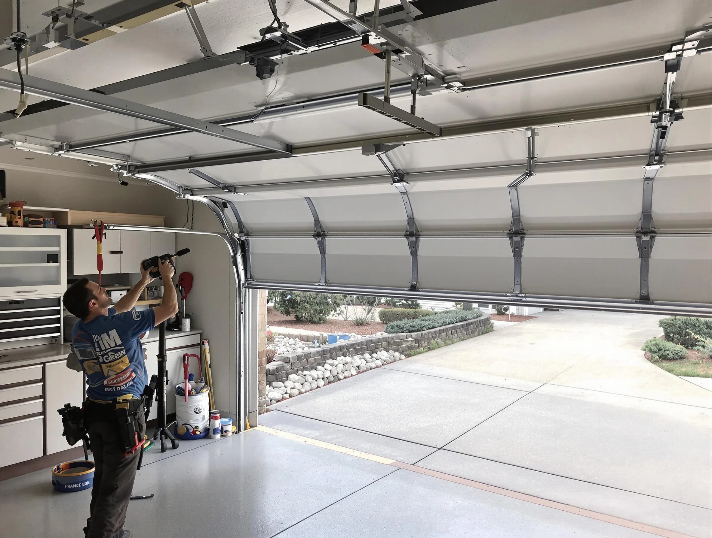 Garage door track repair service by Kaysville Garage Door Repair in Kaysville