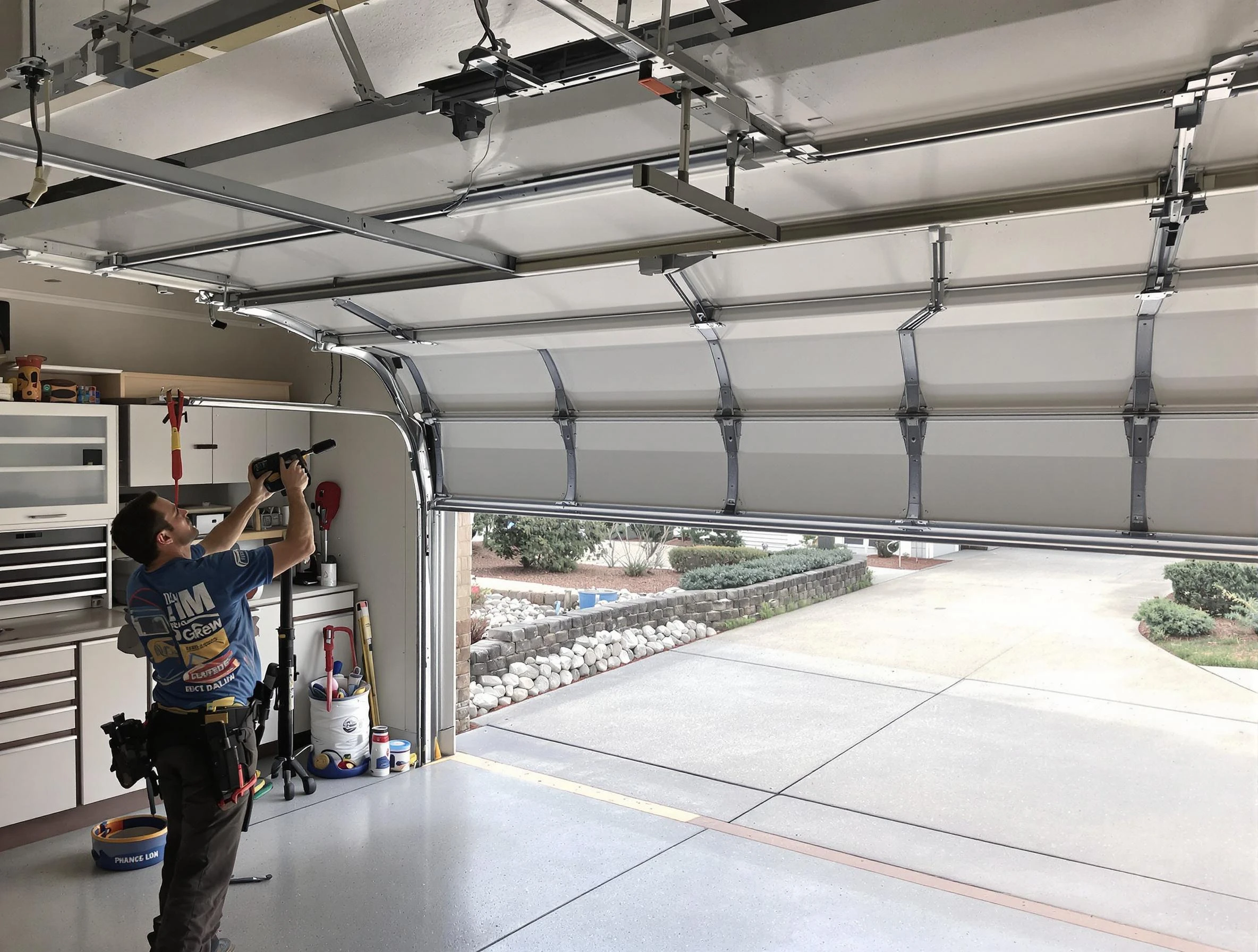 Garage door track repair service by Kaysville Garage Door Repair in Kaysville
